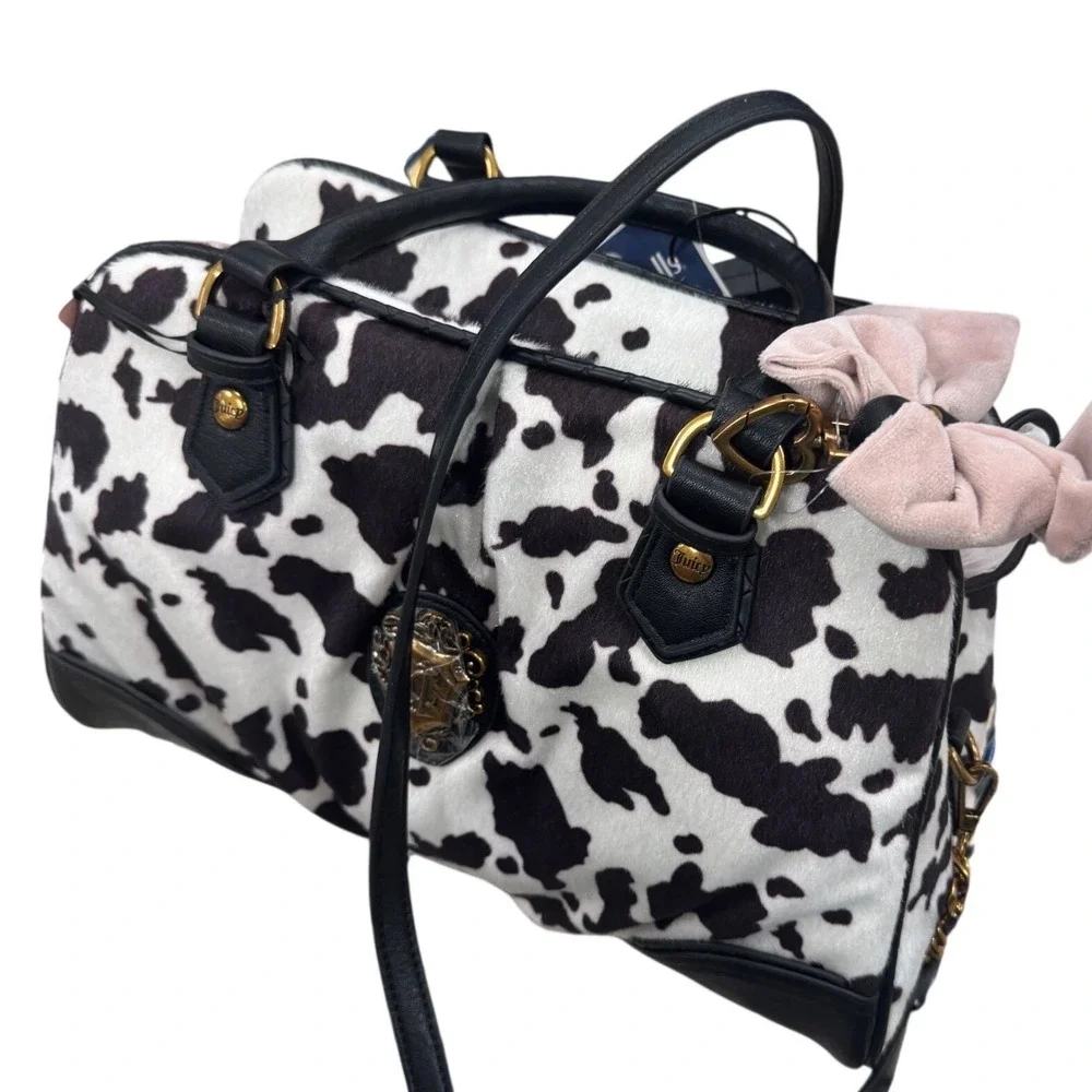 Juicy Cow Western Chic‎   Shoulder Bag Crossbody Strap Charm Bag Bow Heart NWT